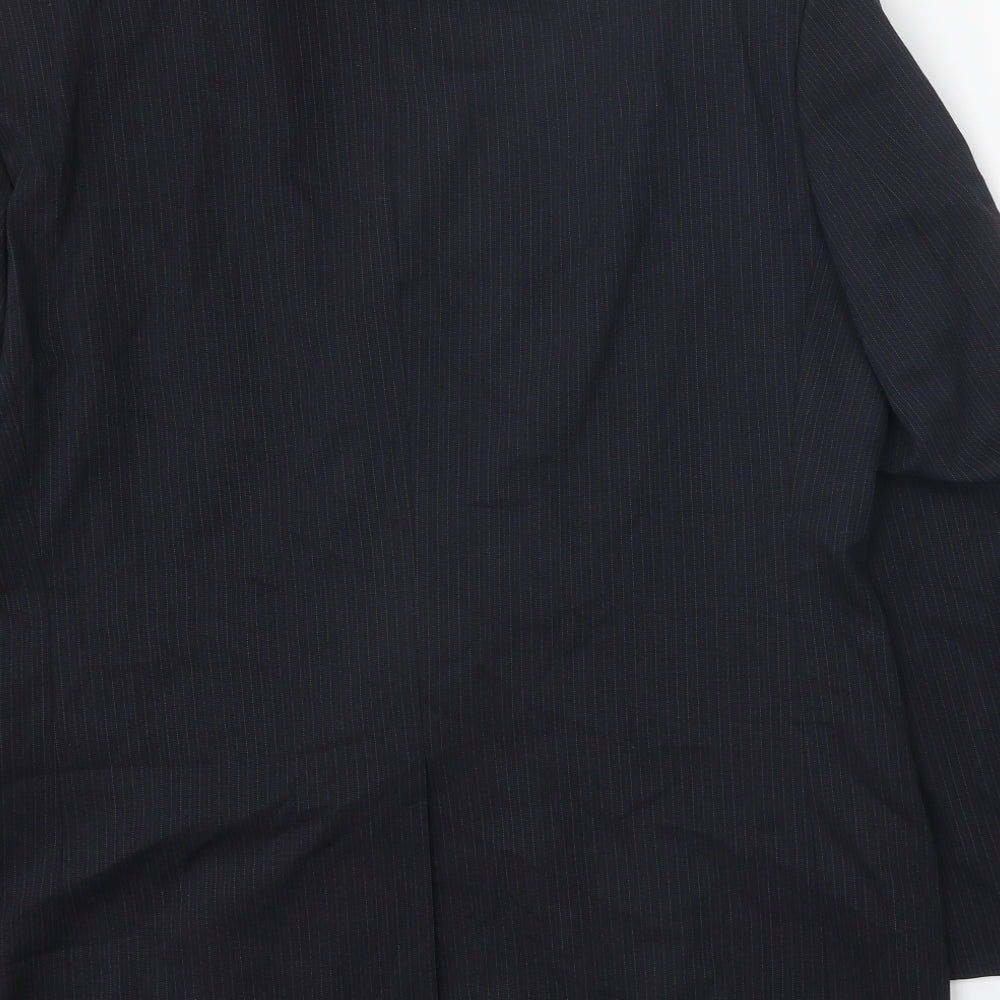 Burton Mens Blue Striped Wool Jacket Blazer Size 42