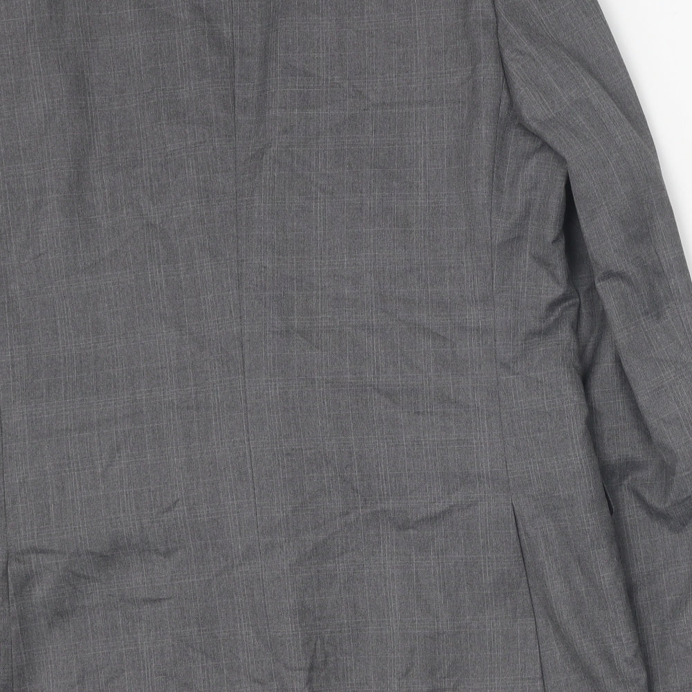 Burton Mens Grey Plaid Polyester Jacket Blazer Size 42
