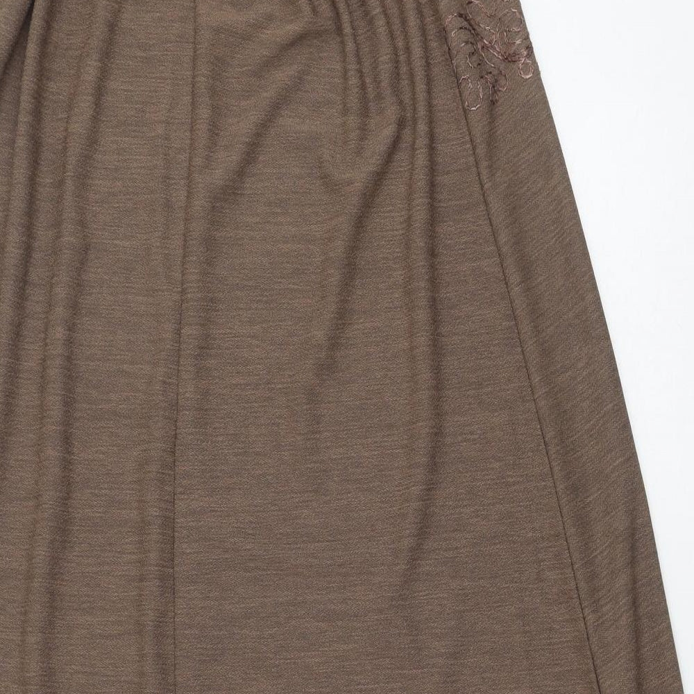 Preworn Womens Brown Polyester A-Line Skirt Size 26 in