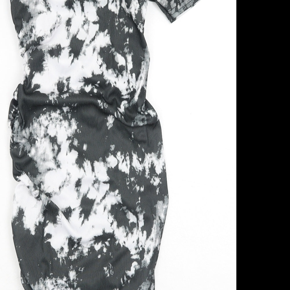 Vivichi Womens Grey Tie Dye Polyester Bodycon Size S Mock Neck Pullover
