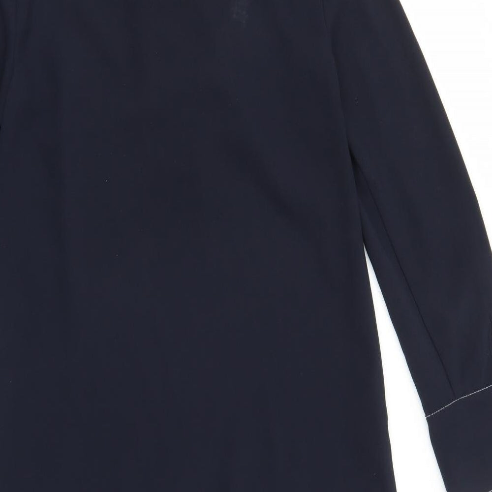 Marks & Spencer Womens Blue Polyester Shirt Dress Size 8 Collared Button