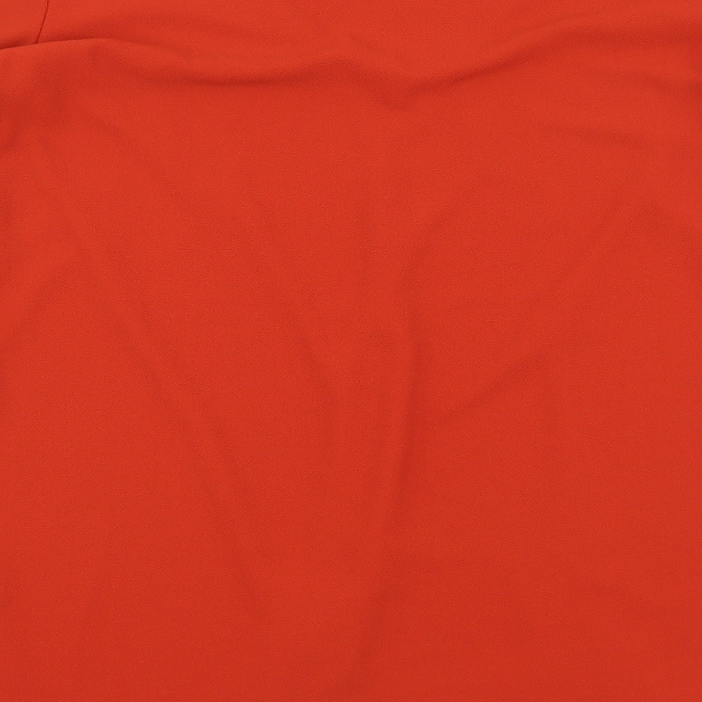 Zara Womens Orange Polyester Shift Size XS V-Neck Pullover