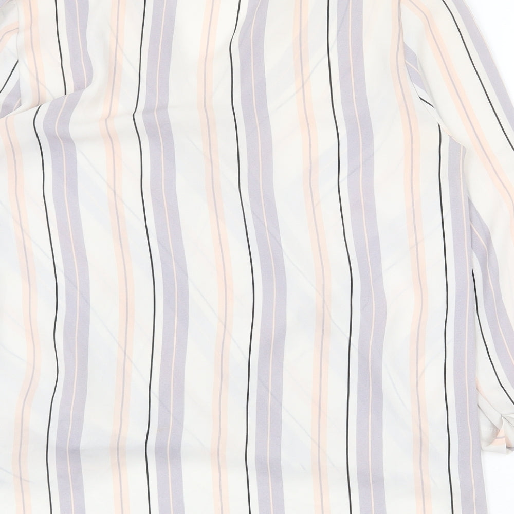 Atmosphere Womens Multicoloured Striped Polyester Basic Blouse Size 10 V-Neck