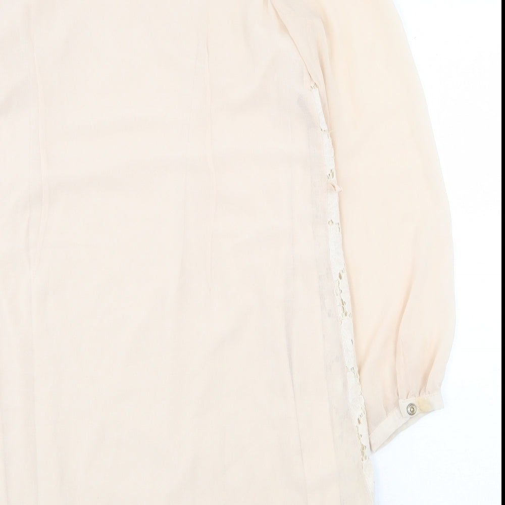Atmosphere Womens Beige Polyester Shift Size 12 Round Neck Pullover