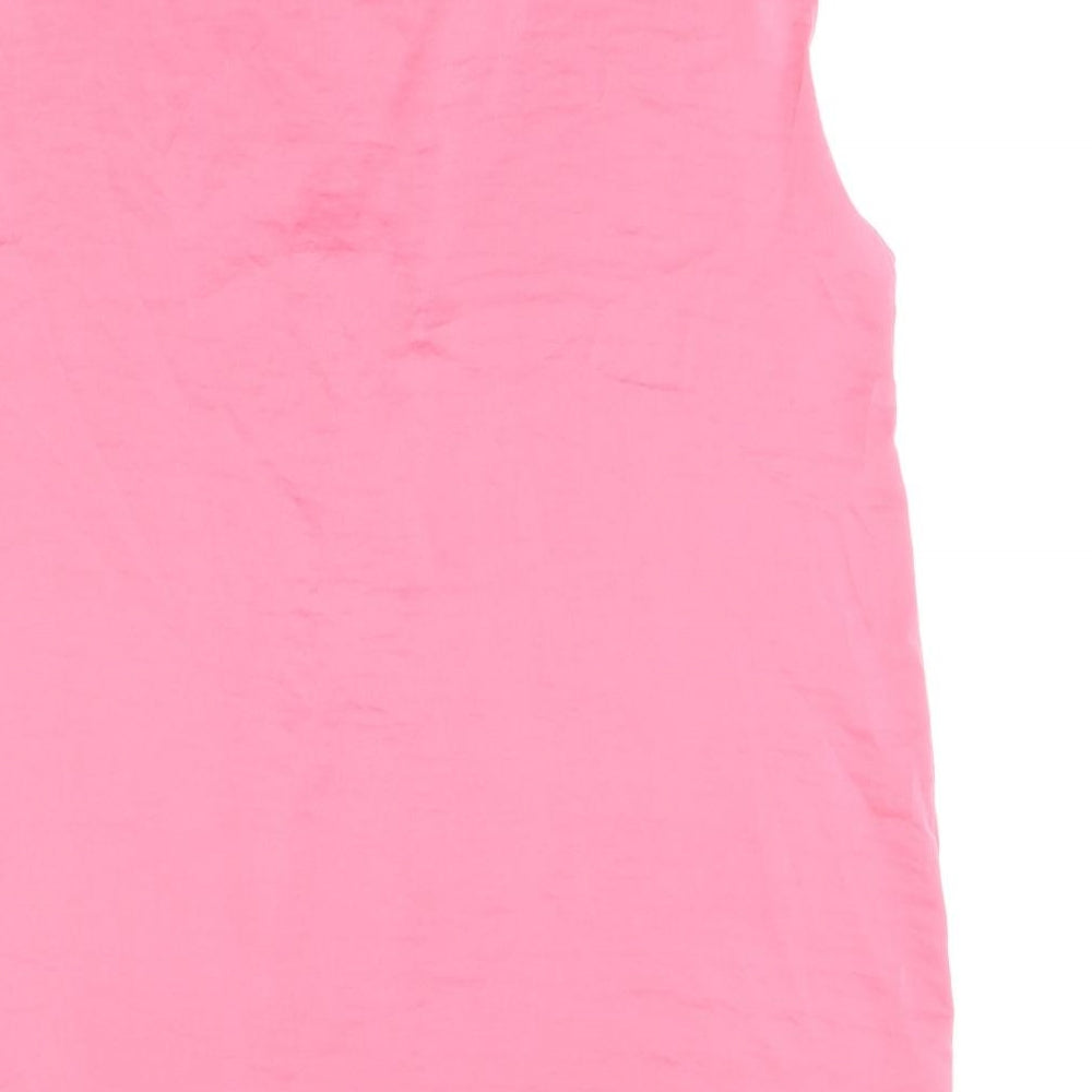 Marks & Spencer Womens Pink Polyester Basic Tank Size 14 V-Neck