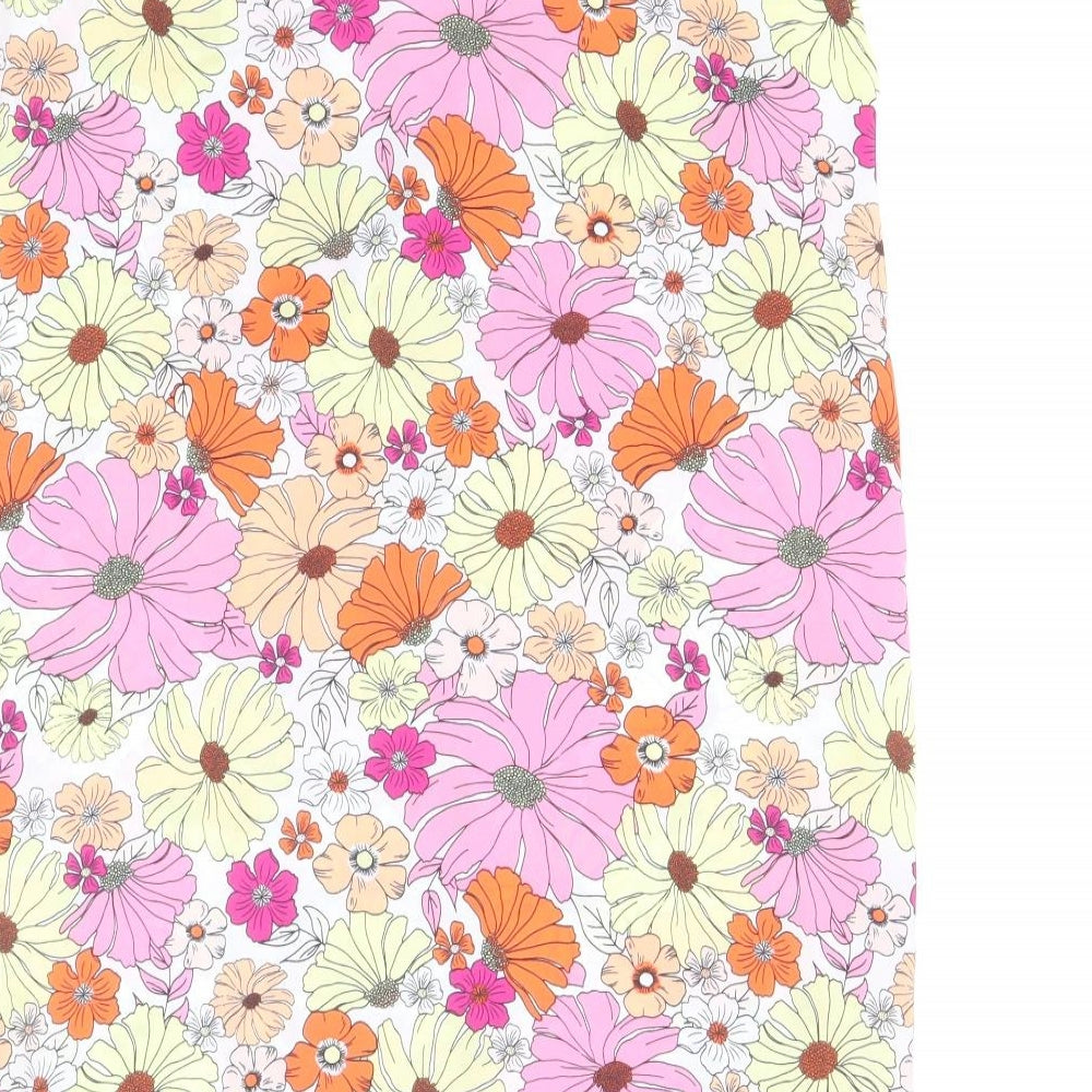 Marks & Spencer Womens Multicoloured Floral Polyester Basic Tank Size 8 V-Neck