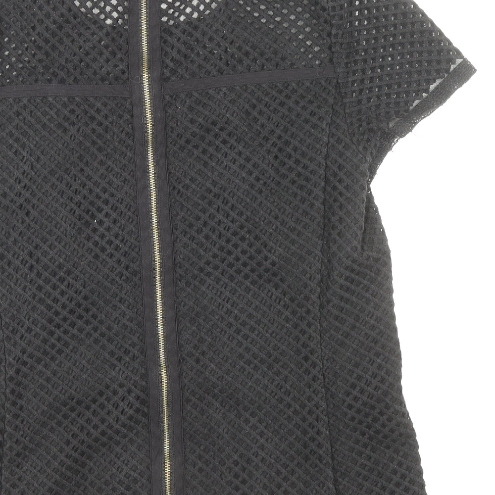 NEXT Womens Black Cotton Basic T-Shirt Size 10 Round Neck