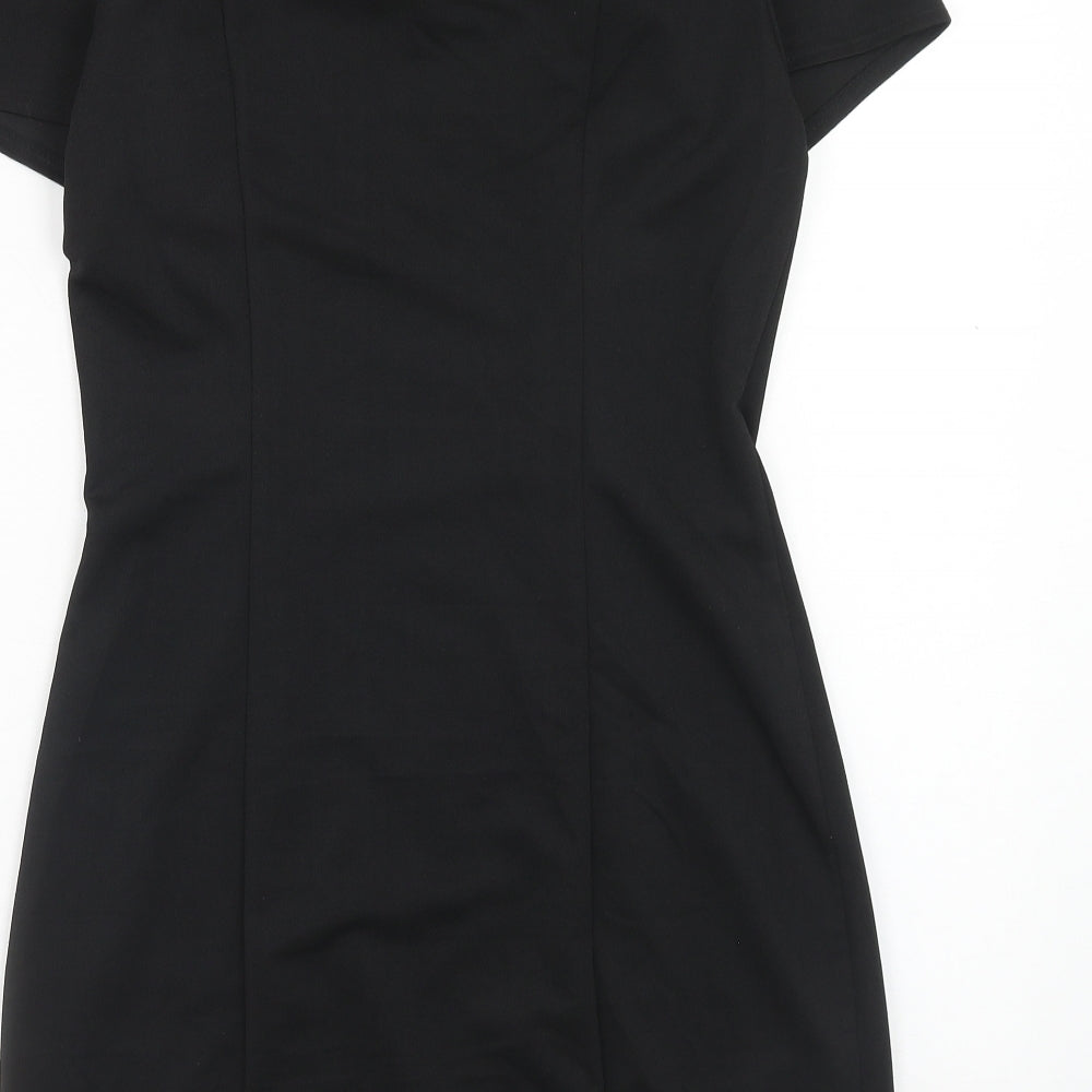 Madam Rage Womens Black Polyester Mini Size 10 Round Neck Pullover
