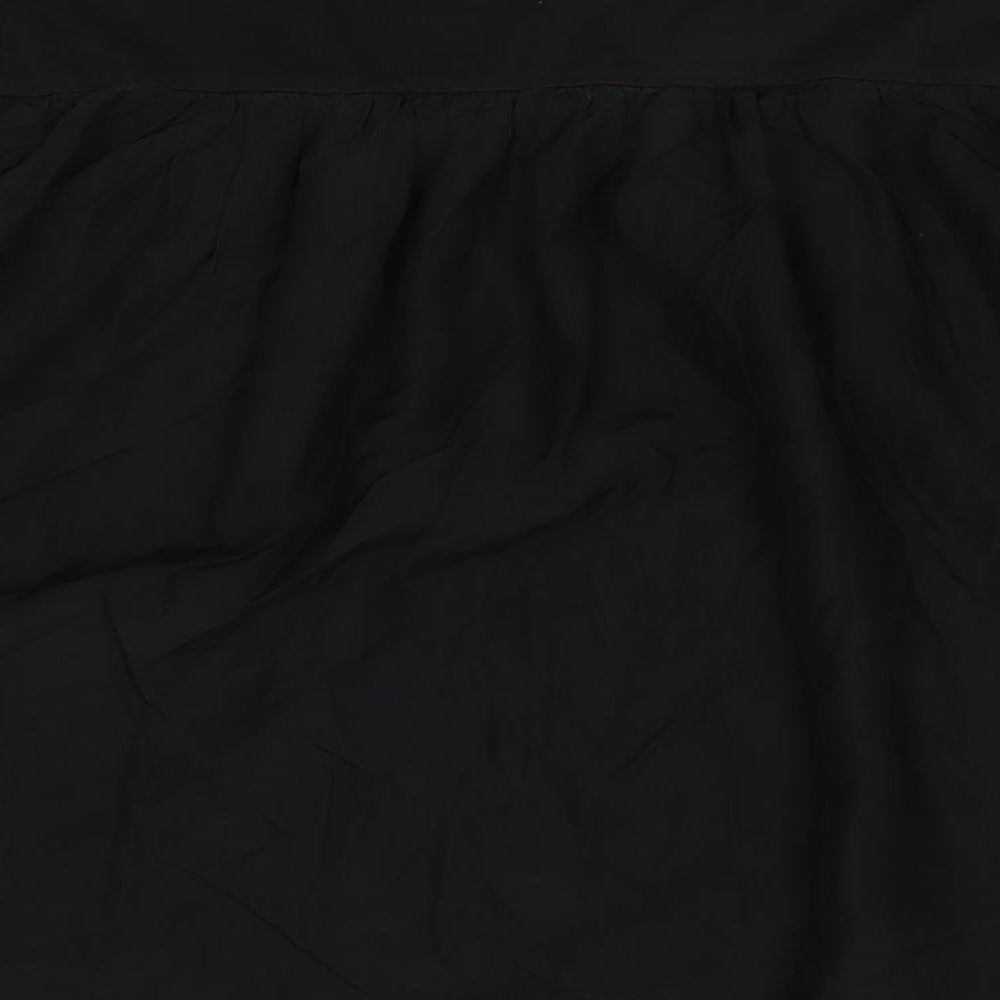 Ann Taylor Womens Black Cotton Mini Skirt Size L