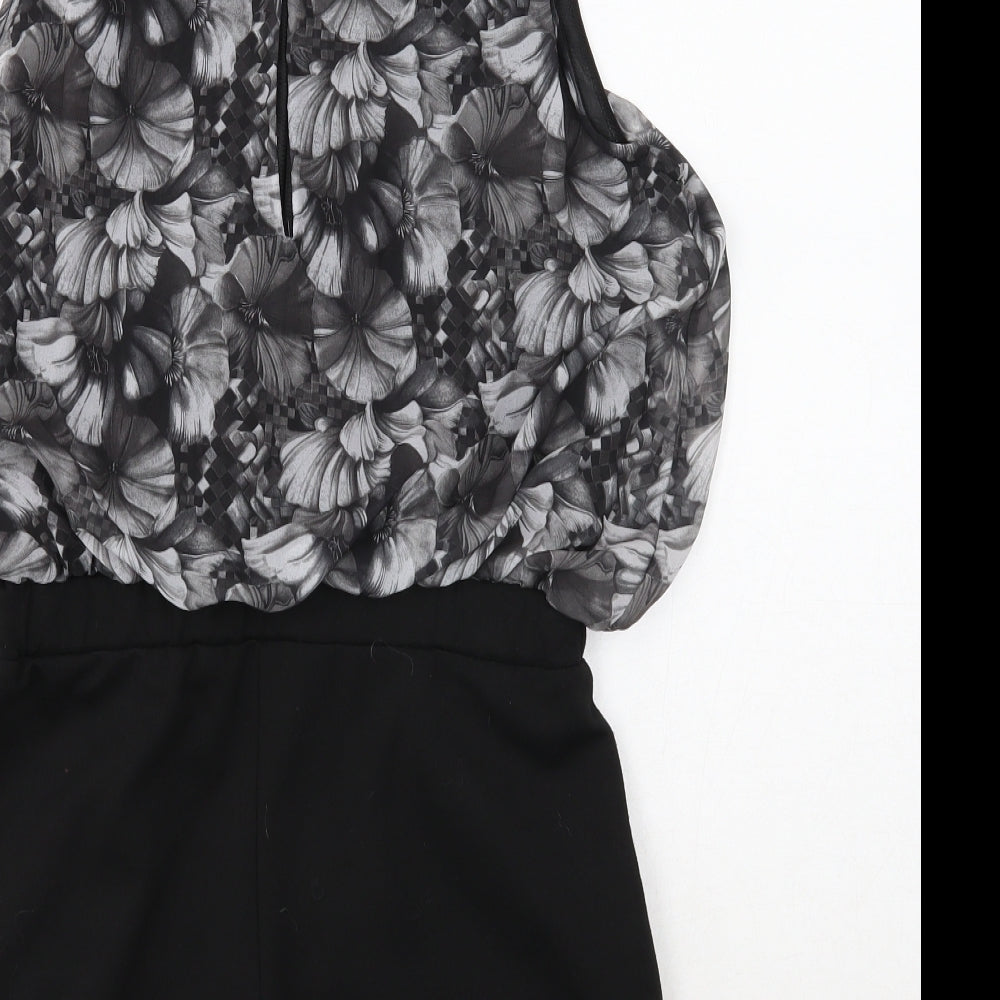 Mandi Womens Black Polyester Playsuit One-Piece Size 8 Button