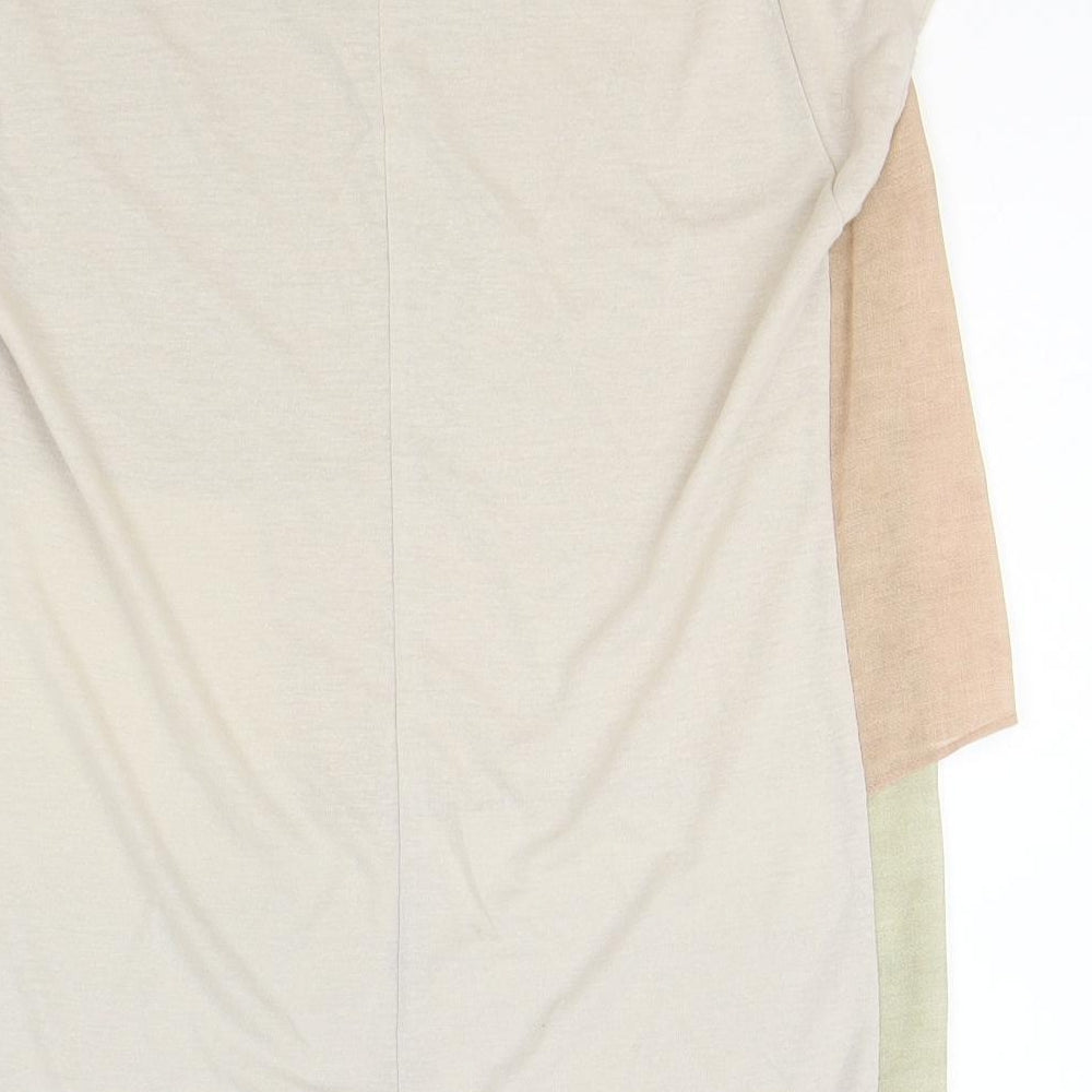 Zara Womens Brown Polyester Basic T-Shirt Size S Scoop Neck