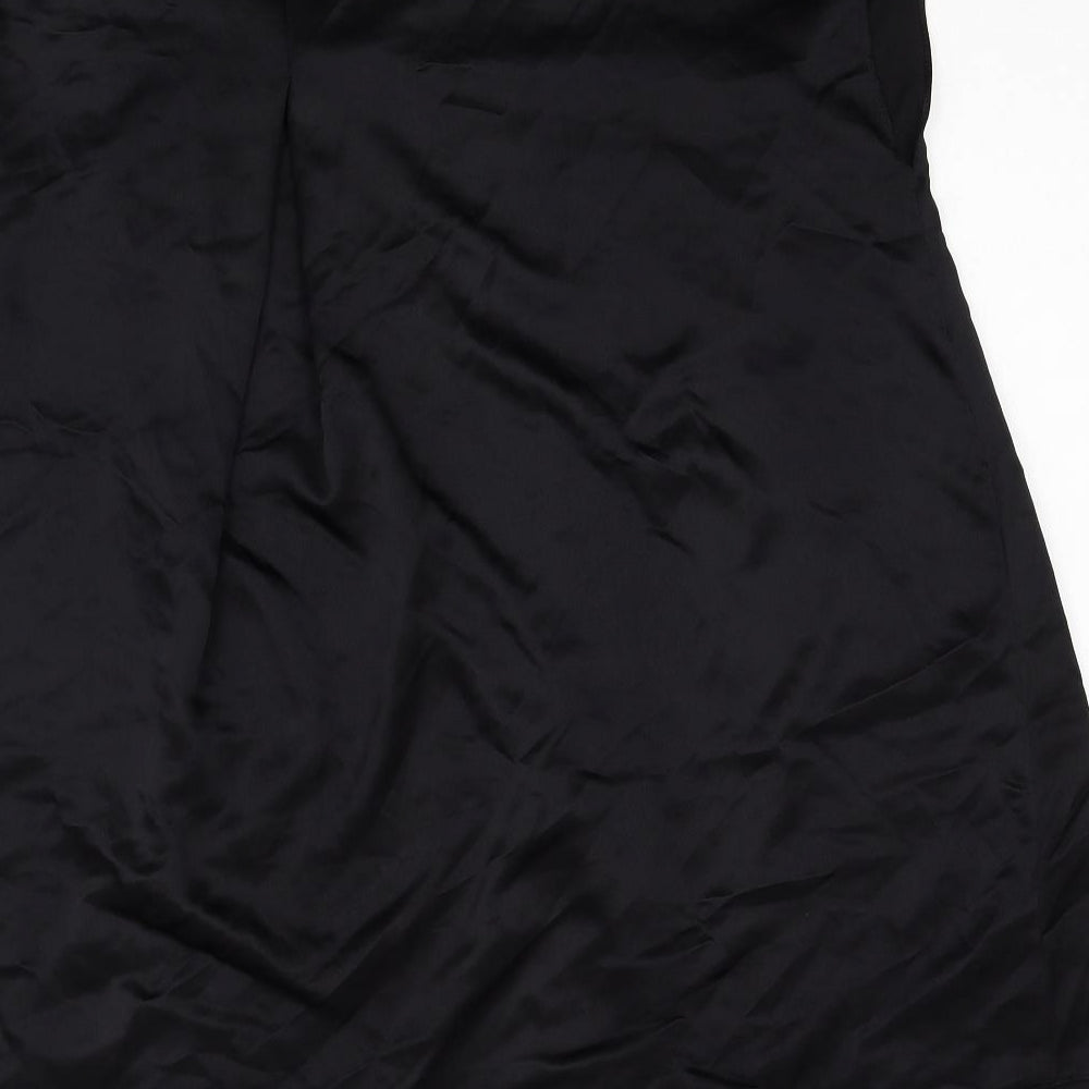 Zara Womens Black Viscose Shift Size M Round Neck Zip