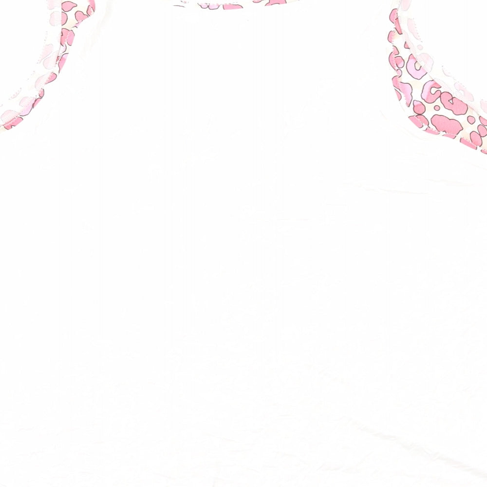 Marks & Spencer Womens Pink Animal Print Polyester Basic Tank Size 20 Scoop Neck - Leopard Print