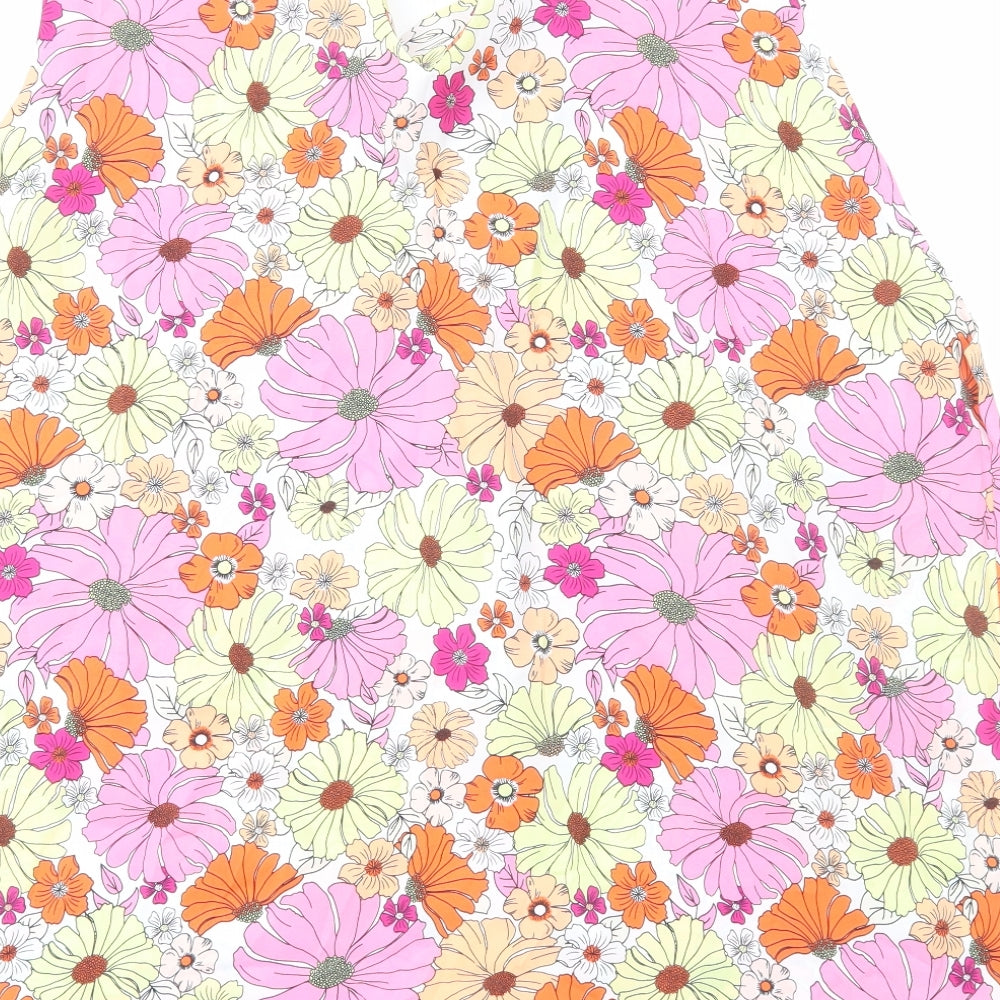 Marks & Spencer Womens Multicoloured Floral Polyester Basic Tank Size 22 V-Neck