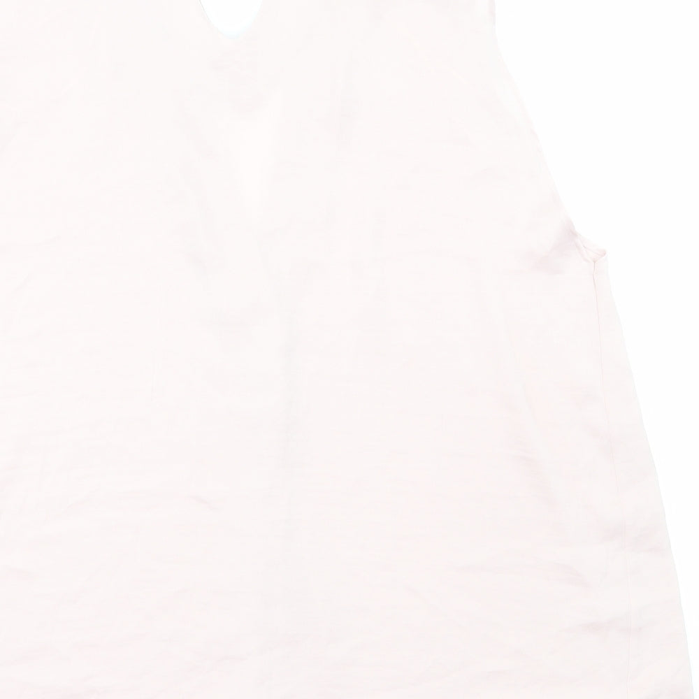 Marks & Spencer Womens Pink Polyester Basic Tank Size 20 V-Neck
