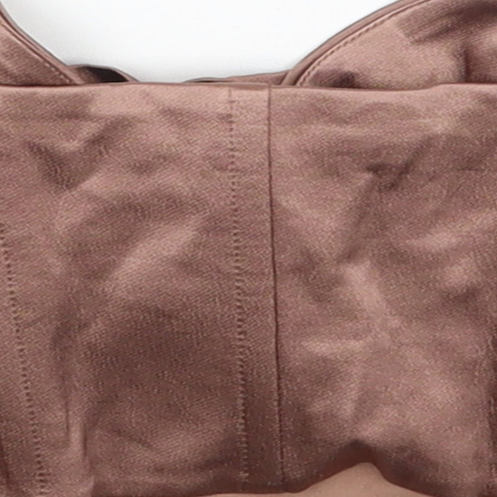 Zara Womens Brown Polyester Cropped Tank Size XS Off the Shoulder