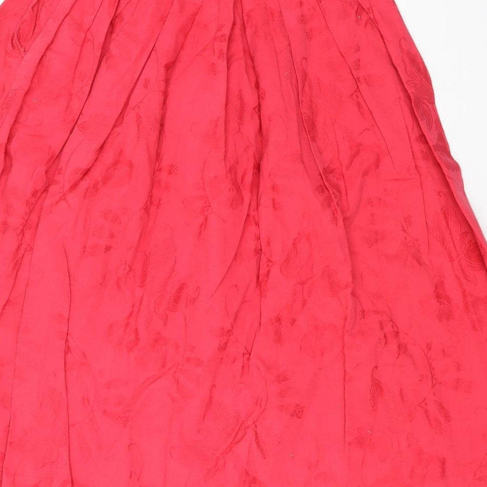 Preworn Womens Red Cotton Peasant Skirt Size S Button