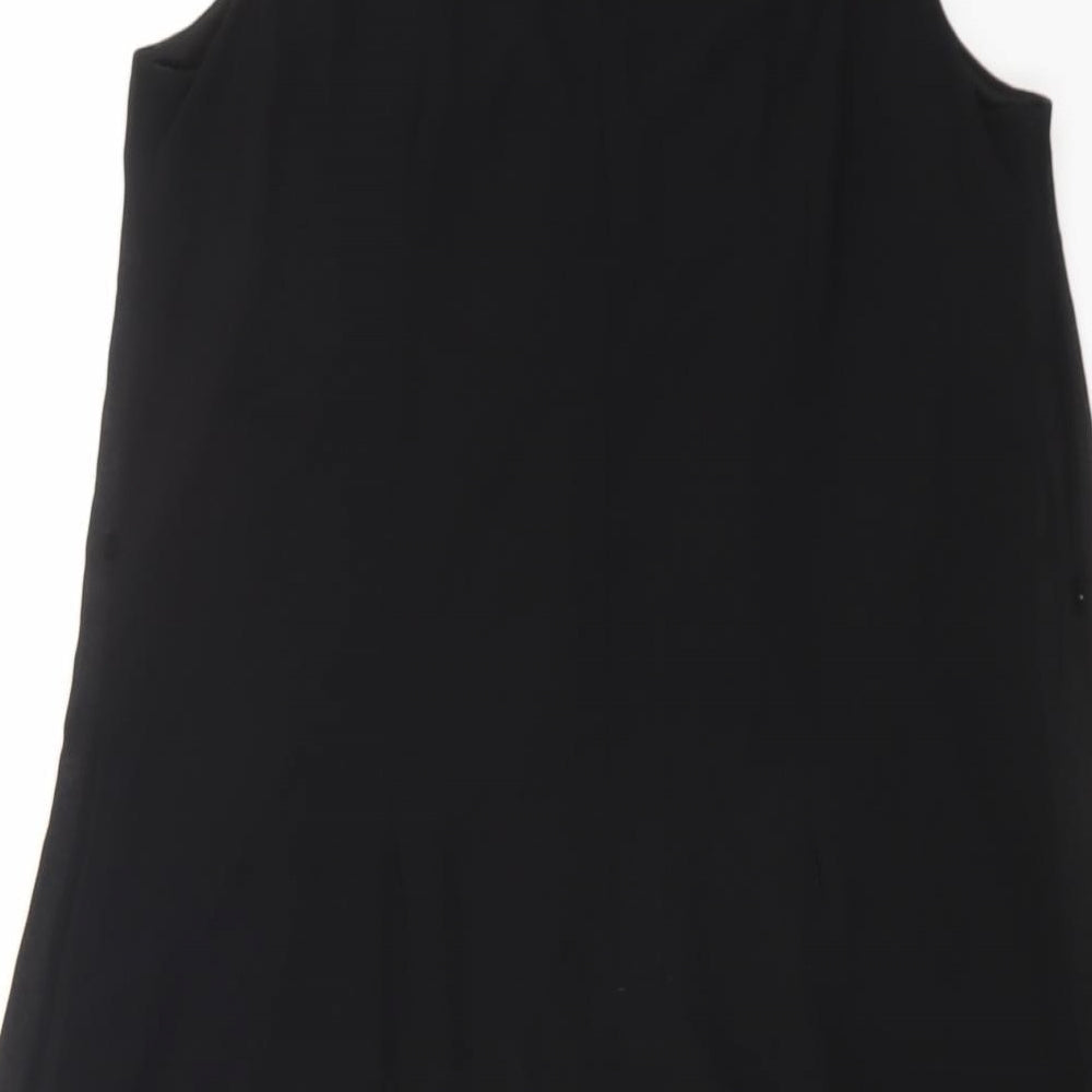 Primark Womens Black Polyester Shift Size 12 Boat Neck Button