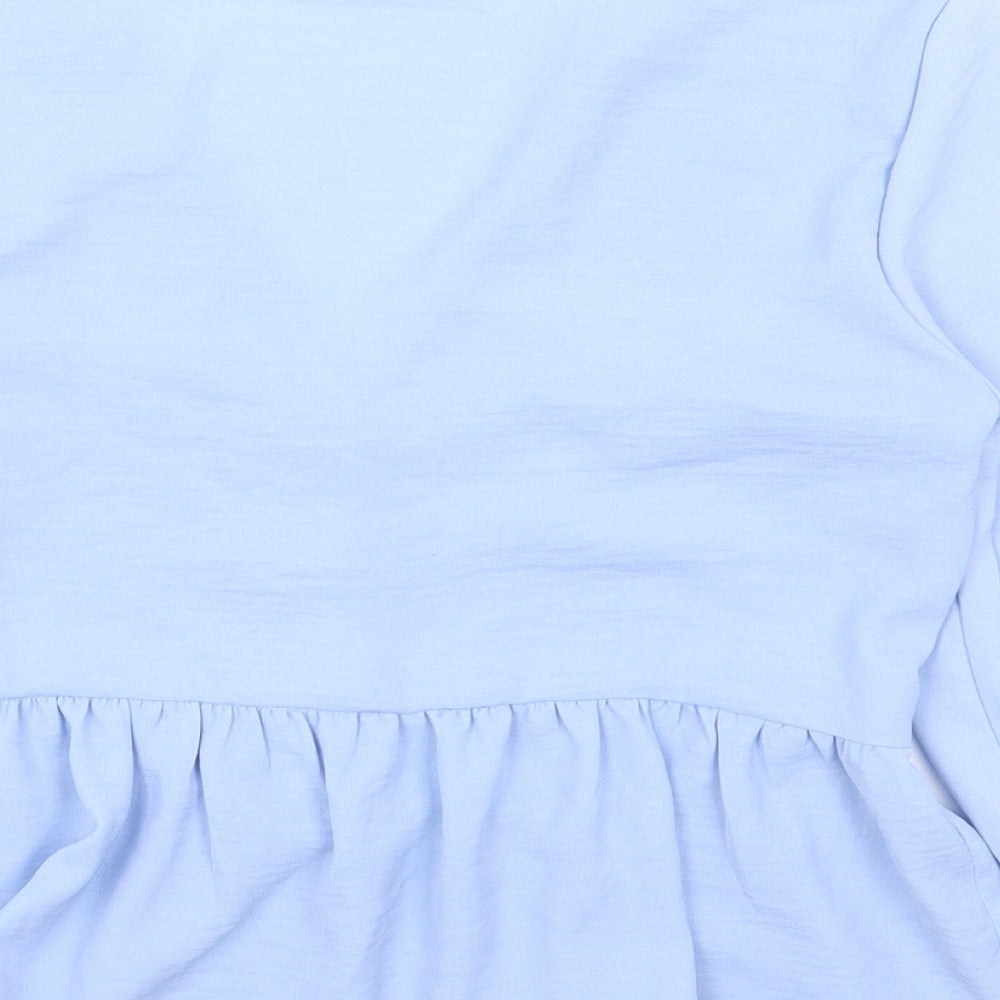 New Look Womens Blue Polyester Basic Blouse Size 6 V-Neck