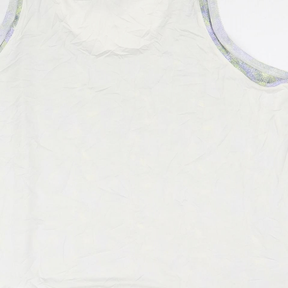Marks & Spencer Womens Multicoloured Geometric Polyester Basic Tank Size 18 Scoop Neck