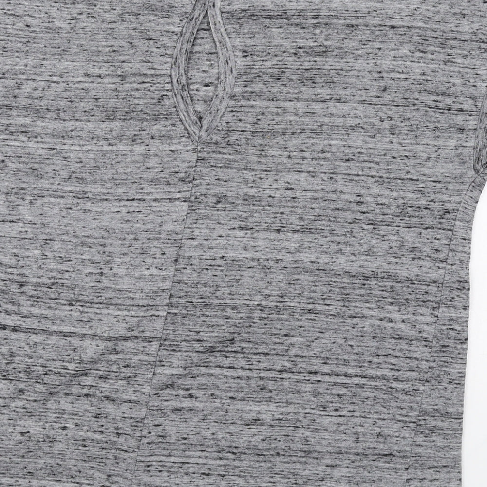 Marks & Spencer Womens Grey Polyester Basic T-Shirt Size 12 Round Neck
