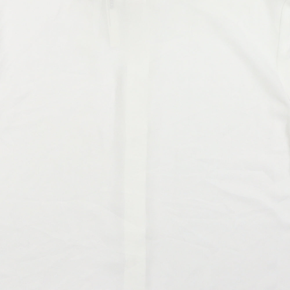 ASOS Womens White Polyester Basic Button-Up Size 14 V-Neck