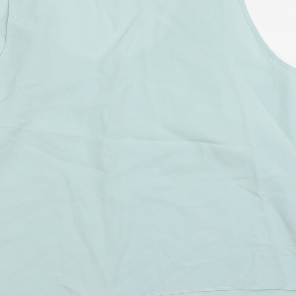 Marks and Spencer Womens Blue Polyester Basic Tank Size 14 Round Neck