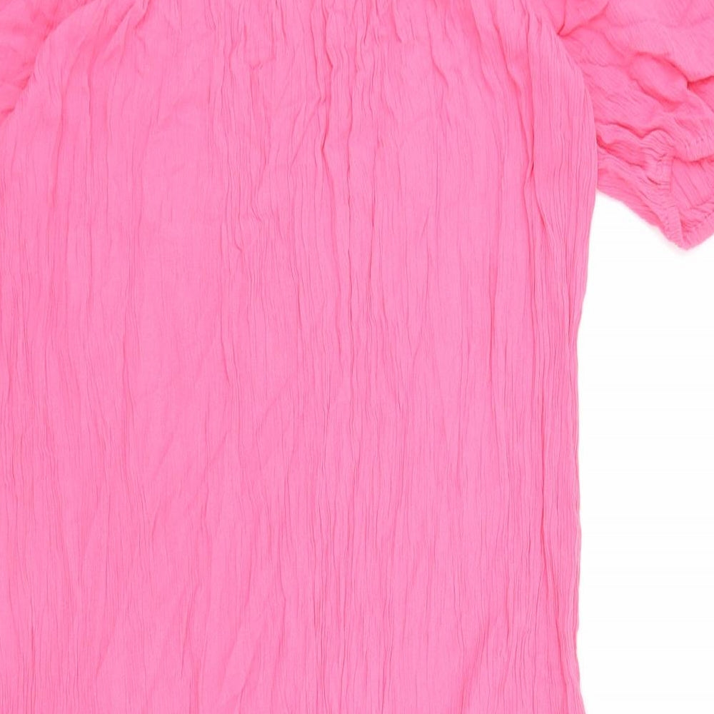 Marks & Spencer Womens Pink Viscose Shift Size M Off the Shoulder Pullover