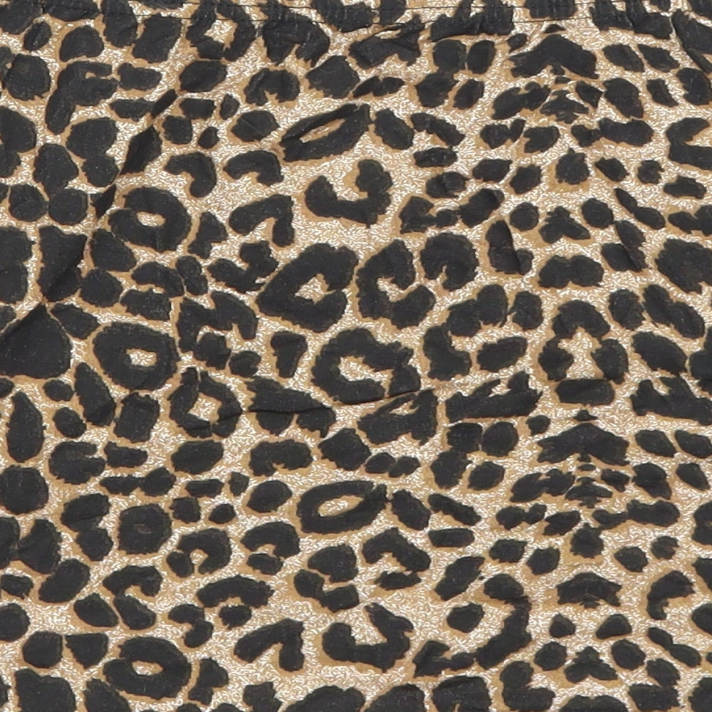 Preworn Womens Brown Animal Print Polyester Bandage Skirt Size XL - Leopard Pattern