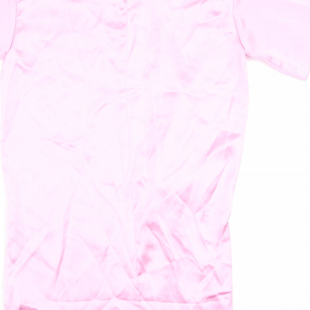 Zara Womens Pink Polyester T-Shirt Dress Size S Round Neck Pullover