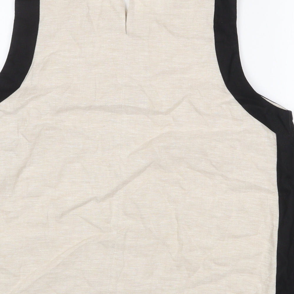 Preworn Womens Beige Polyester Basic Tank Size 16 Round Neck