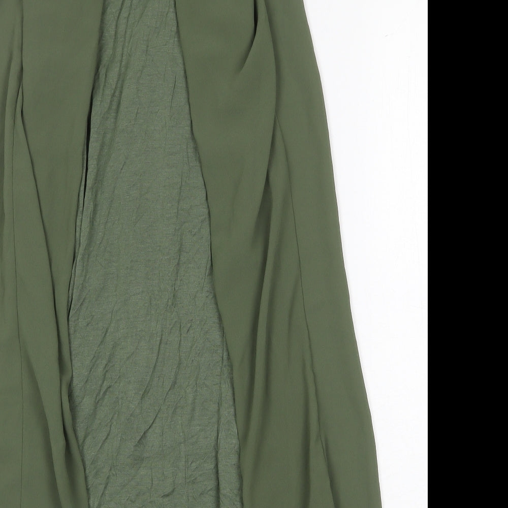 Quiz Womens Green Polyester A-Line Size M Boat Neck Button