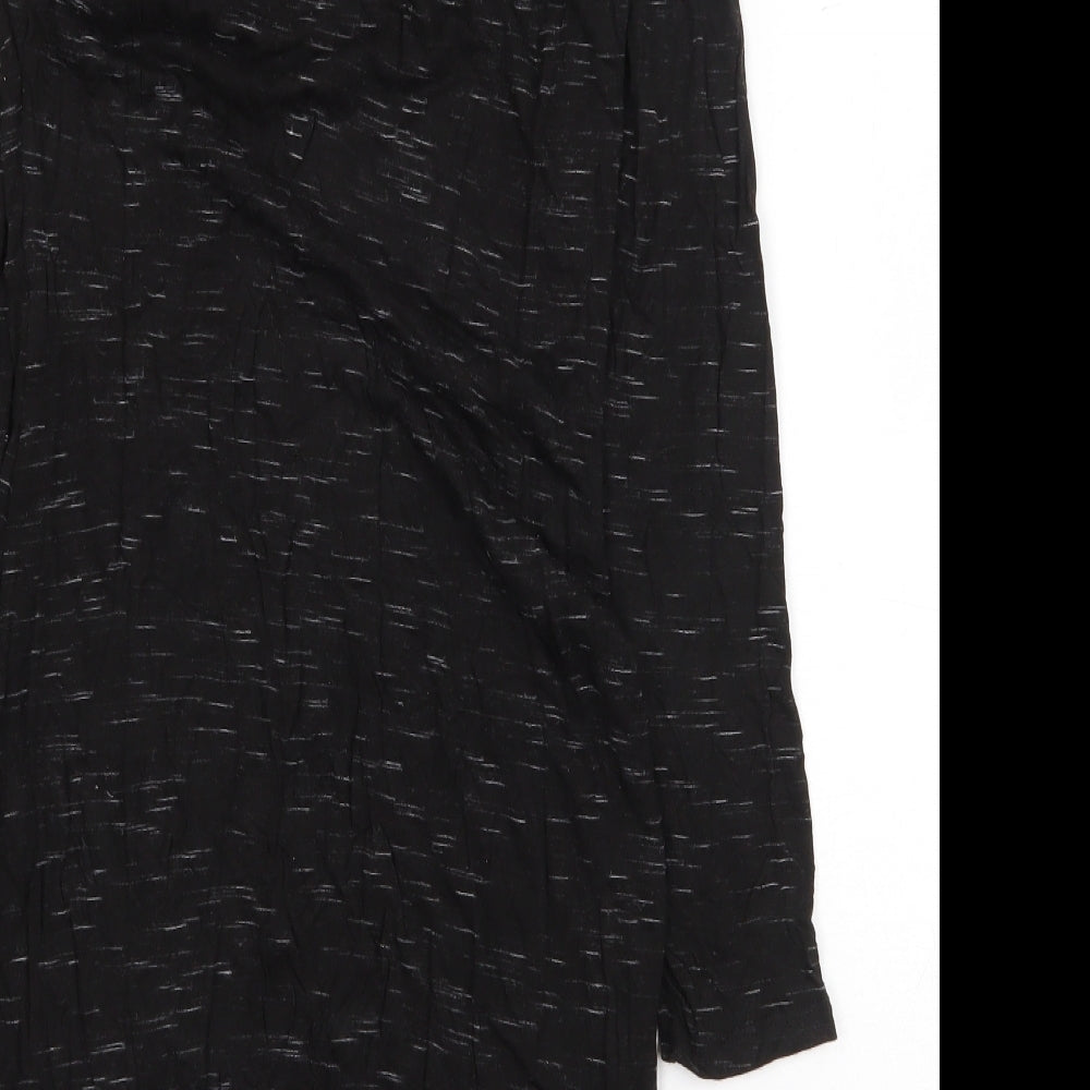 H&M Womens Black Viscose A-Line Size S Boat Neck Pullover