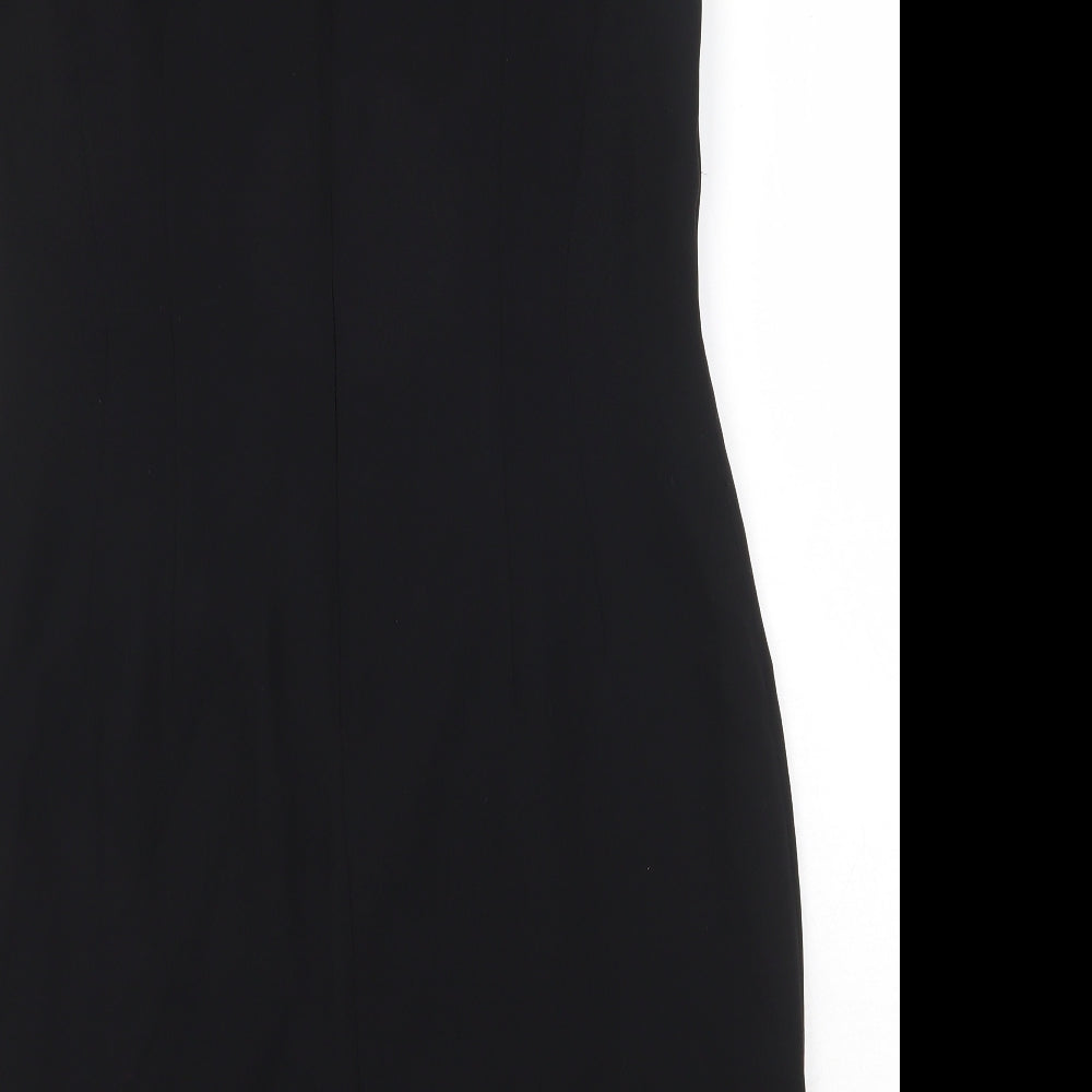 Worthington Industries Womens Black Polyester Shift Size 10 Round Neck Zip