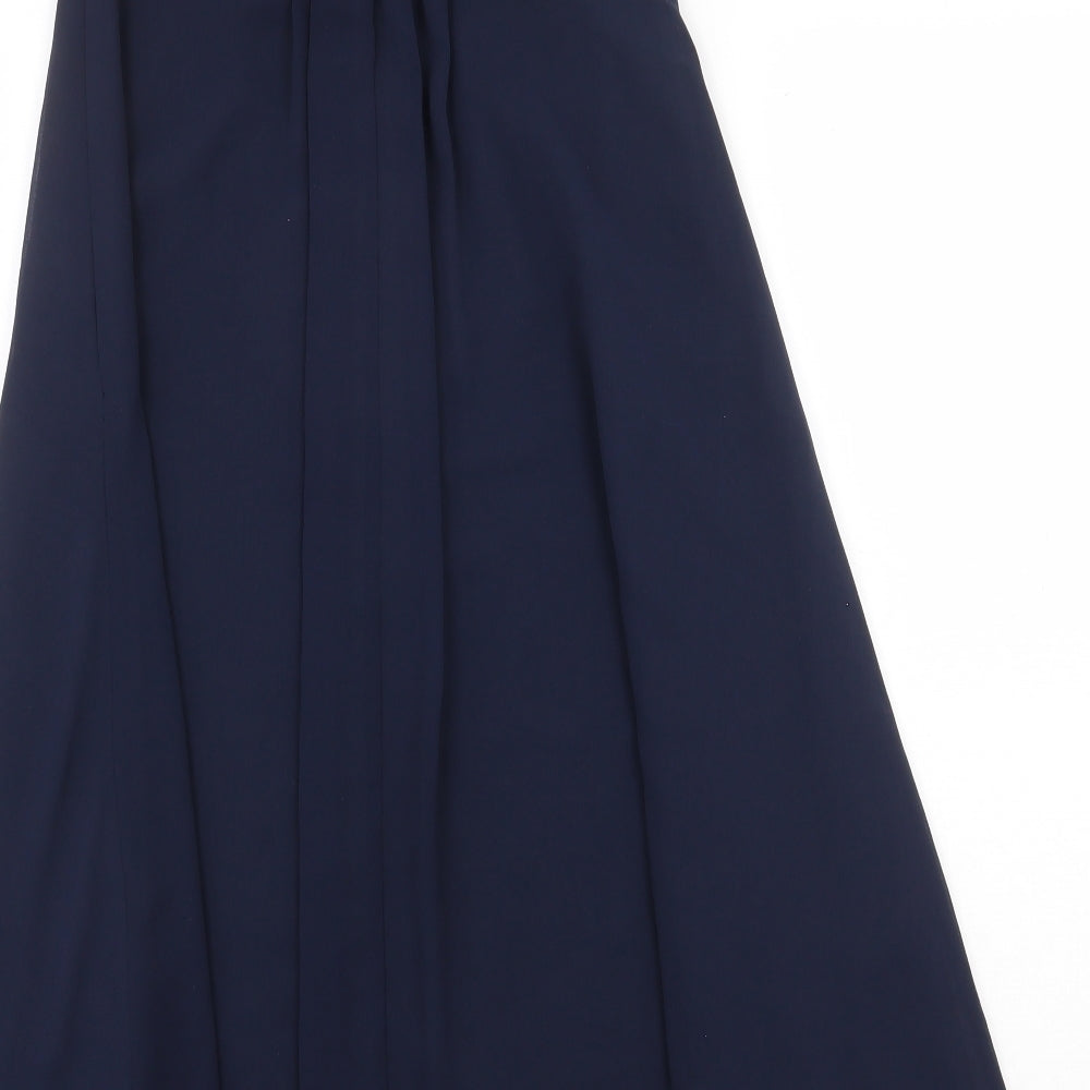 Debut Womens Blue Polyester A-Line Size 8 Sweetheart Zip