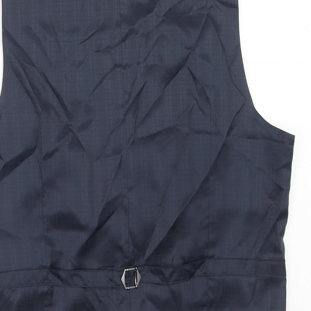 Marks & Spencer Mens Blue Wool Jacket Suit Waistcoat Size S