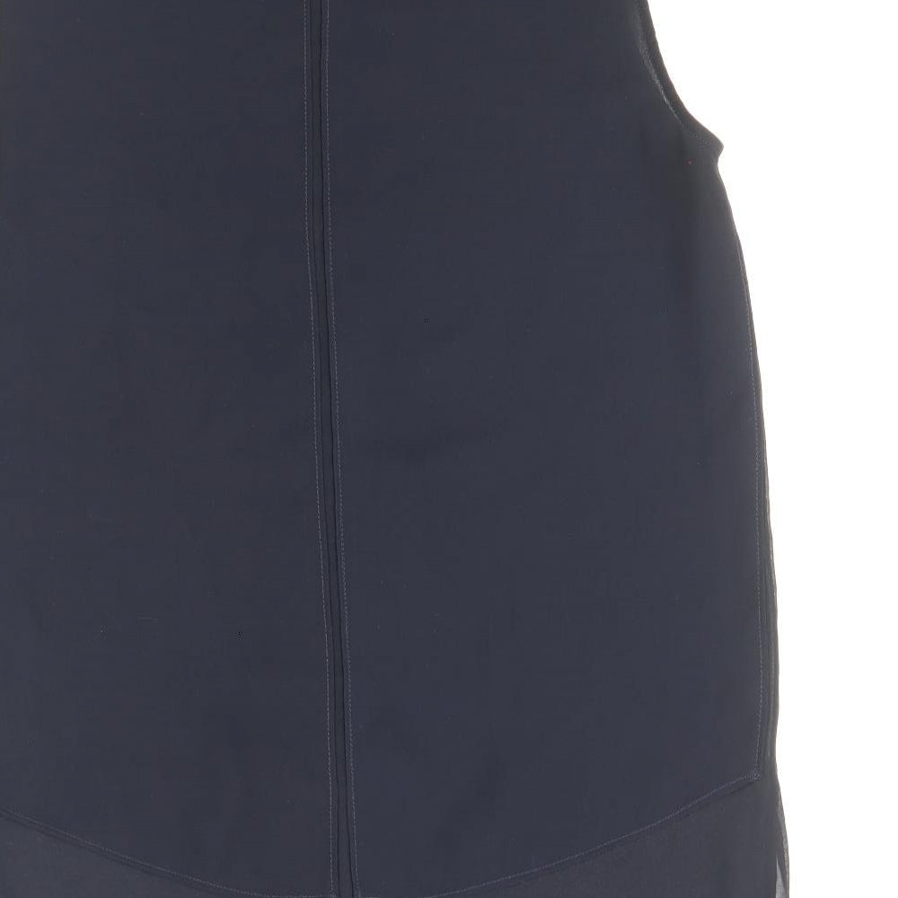 Tuzun Womens Blue Polyester Basic Blouse Size 10 Round Neck