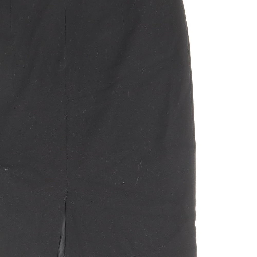 Marks & Spencer Womens Black Polyester Straight & Pencil Skirt Size 8 Zip