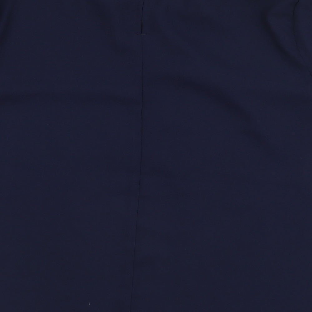 Marks & Spencer Womens Blue Polyester Basic Blouse Size 12 Round Neck