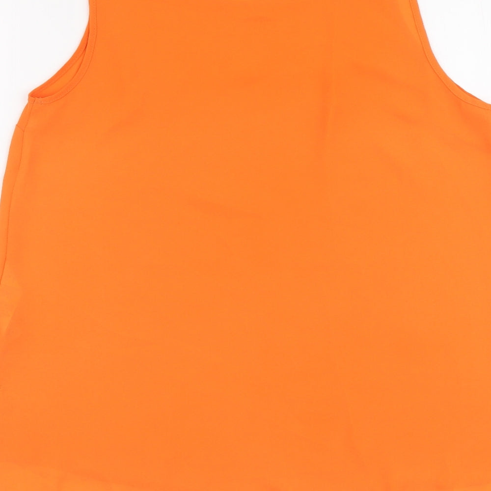 Dorothy Perkins Womens Orange Polyester Basic Tank Size 8 Round Neck