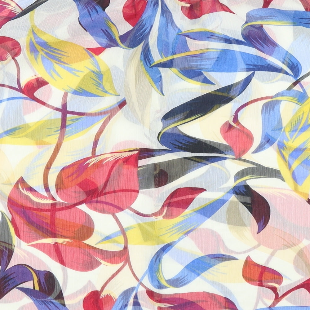 Peacocks Womens Multicoloured Geometric Polyester Basic Blouse Size 10 Round Neck