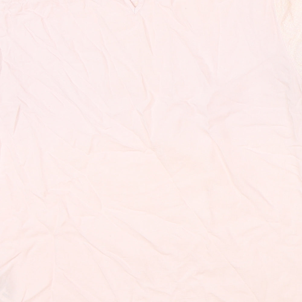 Per Una Womens Pink Viscose Basic T-Shirt Size 12 Scoop Neck