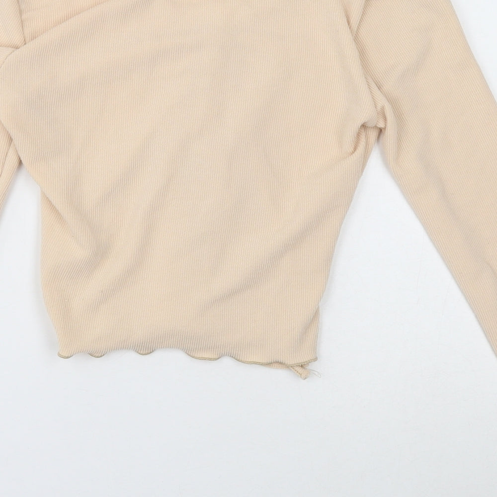 ASOS Womens Beige Collared Polyester Pullover Jumper Size M