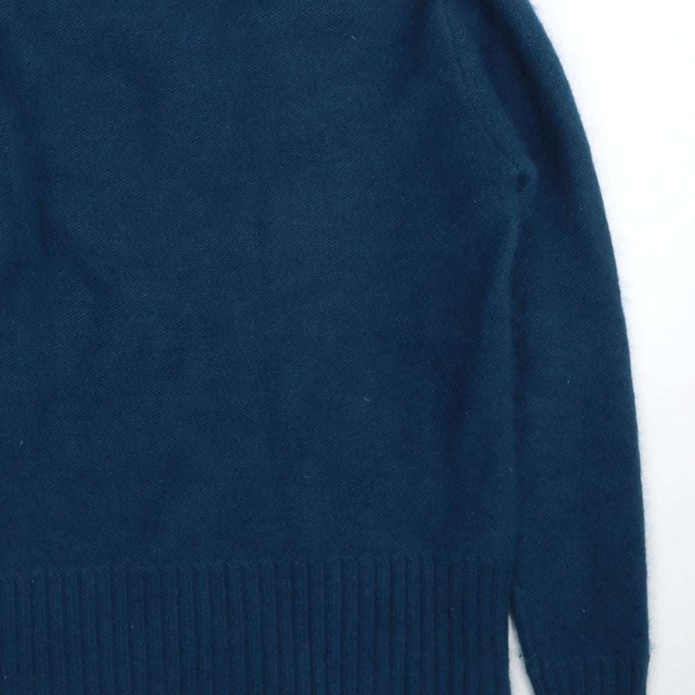 Paraphrase Womens Blue Scoop Neck Nylon Pullover Jumper Size S