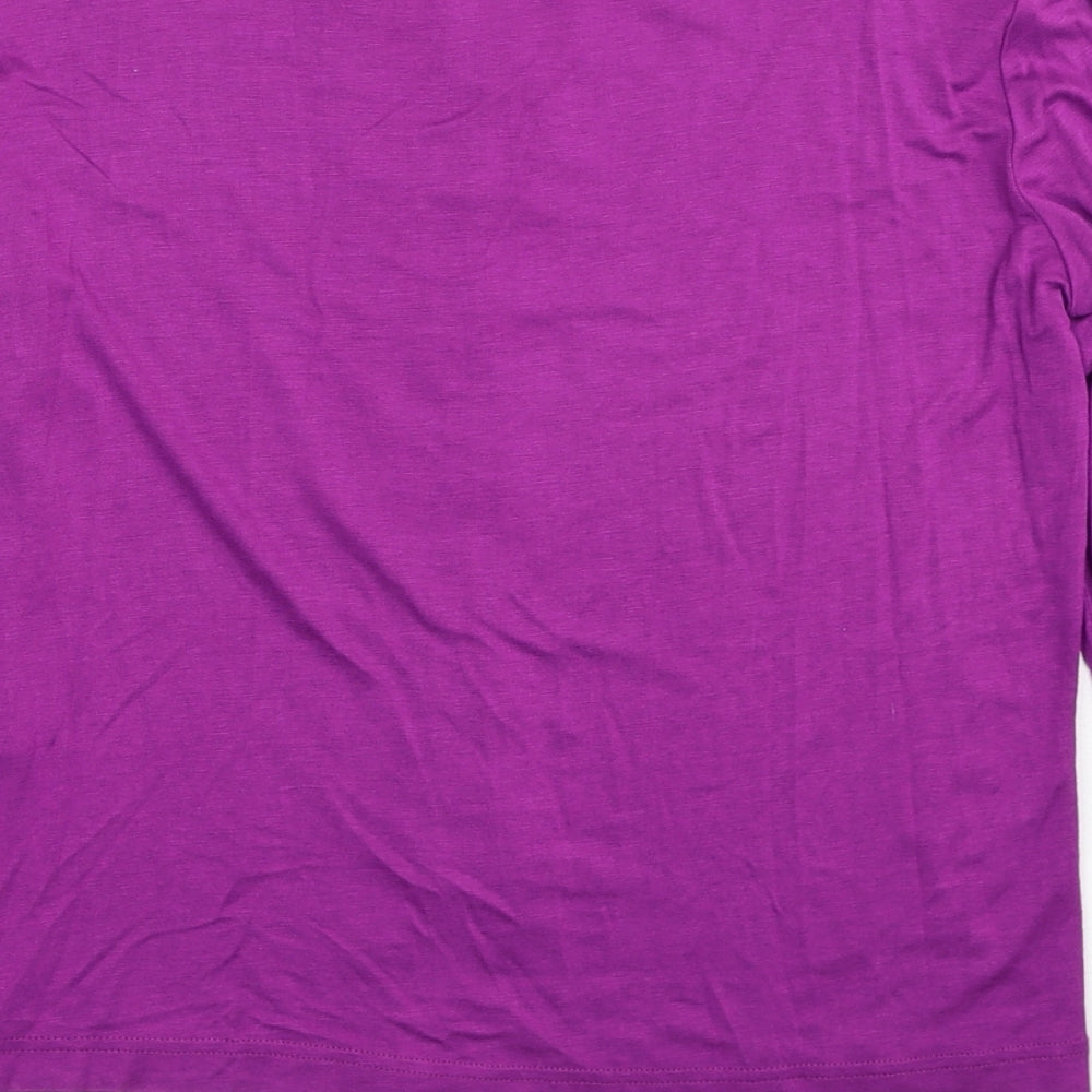 Quin & Donnelly Womens Purple Viscose Basic Blouse Size M Round Neck