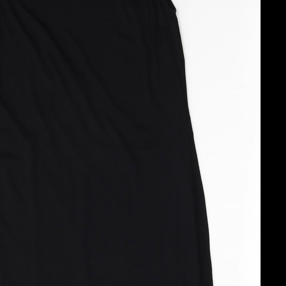 Star Womens Black Lyocell A-Line Size 14 Boat Neck Button