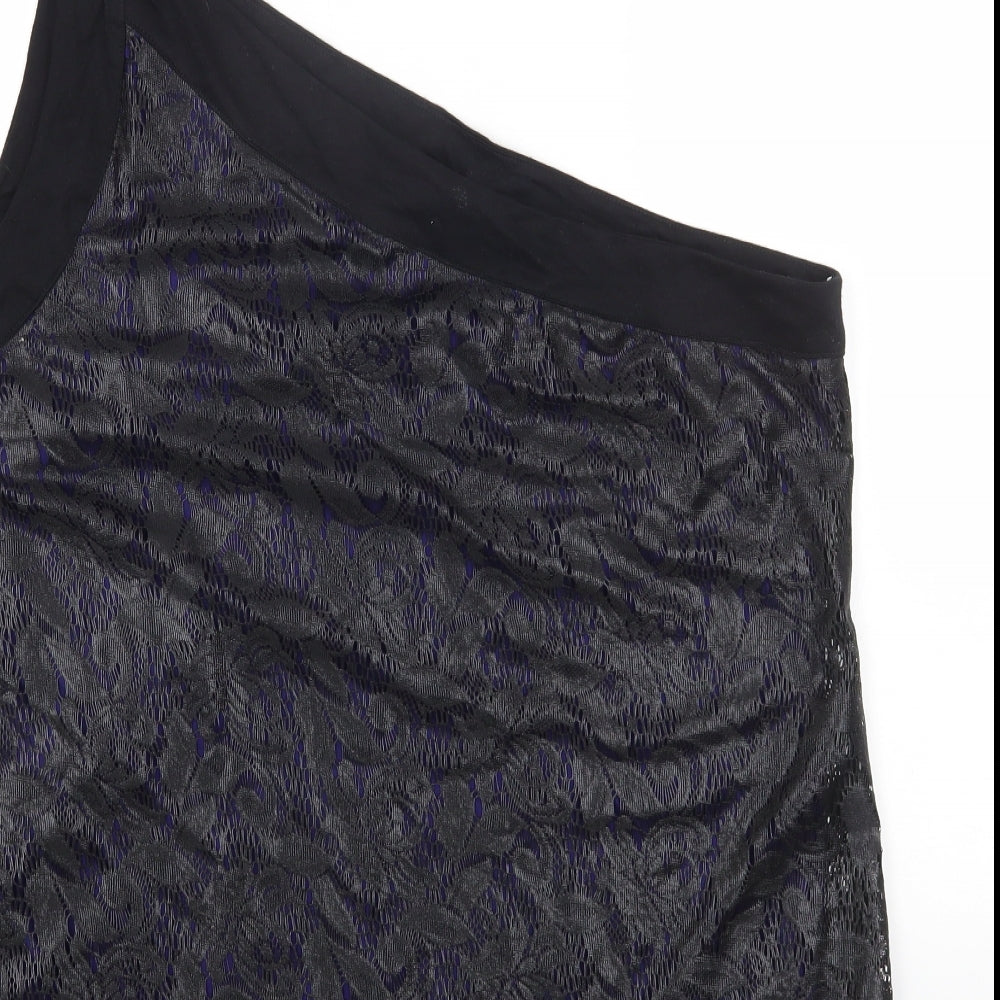 South Womens Black Polyester Basic Tank Size 24 One Shoulder