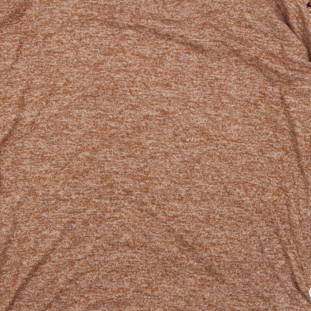 PEP&CO Womens Orange Round Neck Polyester Pullover Jumper Size 10
