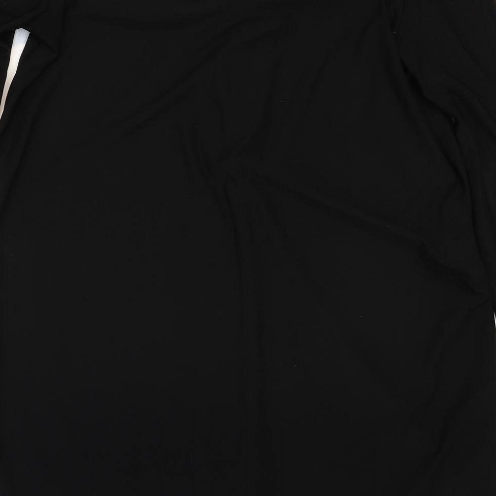 Mango Womens Black Polyester Basic Blouse Size 12 V-Neck