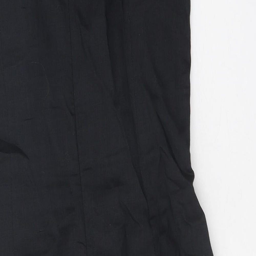 Zara Womens Black Polyester Shift Size M Boat Neck Zip